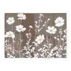 Warren Reed - Designer Taupe And White Floral Silhouette Chopping Board