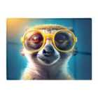 Warren Reed - Designer Meerkat With Glasses Splashart Glass Chopping Board