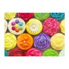 Warren Reed - Designer Bright Colourful Cupcakes Glass Chopping Board