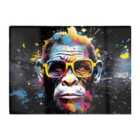 Warren Reed - Designer Coloured Splashart Monkey Face Glass Chopping Board