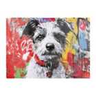 Warren Reed - Designer Colourful Terrier Banksy Inspired Chopping Board