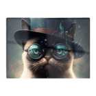 Warren Reed - Designer Siamese Cat With Glasses Splashart Chopping Board