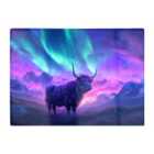 Warren Reed - Designer Northern Lights With A Highland Scene Chopping Board
