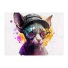 Warren Reed - Designer Cornish Rex With Glasses Splashart Chopping Board