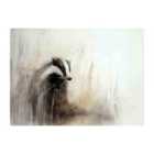 Warren Reed - Designer Badger Watercolour Glass Chopping Board