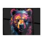 Warren Reed - Designer Splashart Bear Face Glass Chopping Board