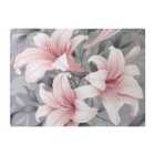 Warren Reed - Designer Pink Lilies On Grey Chopping Board