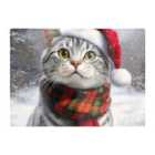 Warren Reed - Designer Snowy Christmas Silver Tabby Glass Chopping Board