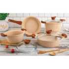 Rozi Vanezza Collection 7-Piece Non-Stick Cast Iron Cookware Set (Cream)