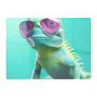 Warren Reed - Designer Happy Splashart Iguana Wearing Glasses Chopping Board