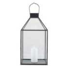 Antique Brass Metal And Glass Square Lantern