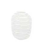 Crossland Grove Bordeaux Handblown Carved Glass Vase White 400Mm