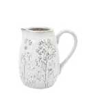 Crossland Grove Wildflower Embossed Ceramic Jug Stone 210X145X205Mm