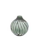 Crossland Grove Cergy Swirl Hand Carved Glass Vase Sage 300Mm