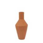 Crossland Grove Poissy Ribbed Cast Metal Vase Terracotta H305Mm