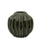 Crossland Grove Organic Ribbed Vase Olive 180X180X170Mm