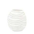 Crossland Grove Bordeaux Handblown Carved Glass Vase White 200Mm