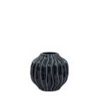 Crossland Grove Organic Ribbed Vase Midnight 180X180X170Mm