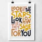 Sketchbook Design Look at the Stars A3 Print - White Frame