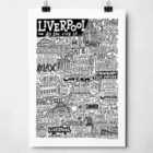 Sketchbook Design Liverpool Landmarks A3 Print - White Frame
