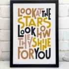 Sketchbook Design Look at the Stars A4 Print - Black Frame