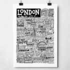 Sketchbook Design London Landmarks A4 Print - White Frame