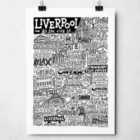 Sketchbook Design Liverpool Landmarks A4 Print - Black Frame