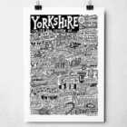 Sketchbook Design Yorkshire Landmarks A3 Print - Black Frame