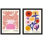 Nktn Flower Market Paris Flower Market Stockholm Set Of 2 Framed Art 30X40Cms