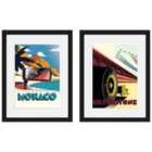 Zoom F1 Monaco Silverstone Set Of 2 Framed Art 30X40Cms