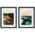 Luana Asiata Osea Island River Blackwater, Osea Island Set Of 2 Framed Art 30X40Cms