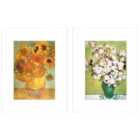 Vincent Van Gogh Sunflowers Vase Avec Roses Set Of 2 Framed Art 30X40Cms