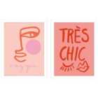 Grace Digital 1X Studio Magiqueface Tres Chic Pink Set Of 2 Framed Art 30X40Cms