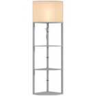 Homcom Corner Modern Floor Lamp With Shelves For Living Room, Bedroom, Grey