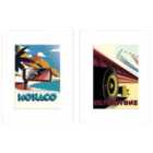 Zoom F1 Monaco Silverstone Set Of 2 Framed Art 30X40Cms