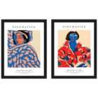 The P Studio Portrait 1 Portrait 2 Set Of 2 Framed Art 30X40Cms