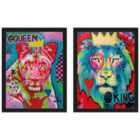 Jessi Dahlquist King Queen Set Of 2 Framed Art 30X40Cms