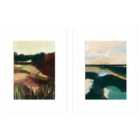 Luana Asiata Osea Island River Blackwater, Osea Island Set Of 2 Framed Art 30X40Cms