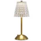 Harper Living Rechargeable Table Lamp, LED Desk Lamp Battery Operated, Dimmable & 3 Colors Bedside Reading Light Polished Gold Finish, Cordless Touch Lamps