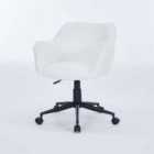 Furniture One Office Chair Boucle Fabric Padded Swivel Armchair Mid-back