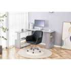 Kosy Koala Grey Office Desk with Black Velvet Upholstered Chair Wooden Room Furniture