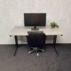 Kosy Koala Grey Office Desk Set with Black Velvet Upholstered Chair Wooden Room Furniture (MCELO140+BKTAYL)