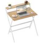 HOMCOM 81.5 cm Folding Computer Desk for Small Spaces Bedroom Natural