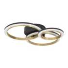 Eglo Calliera Black & Brass Steel LED Circle Modern Ceiling Light