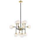 Impex Russell Como Pendant Light In Gold And Matt Black 12lt