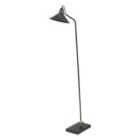 Canton Matt Black And Brass Metal Cone Floor Lamp