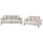 Beliani Fabric Living Room Set Taupe Skive
