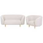 Beliani Fabric Living Room Set Beige And Gold Loen