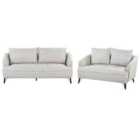Beliani Fabric Living Room Set Grey Hobro