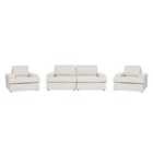 Beliani 5 Seater Fabric Living Room Set Light Beige Alla